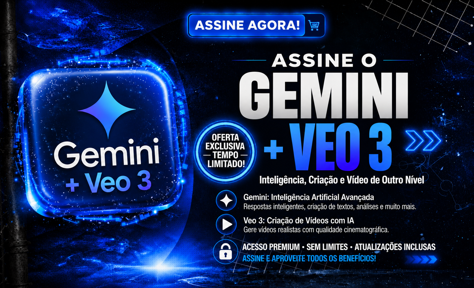 VEO 3.2 + GEMINI 1 MÊS
